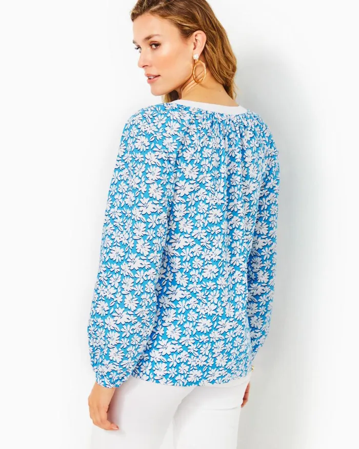 Women Lilly Pulitzer Tops Camryn Tunic Lunar Blue Palm Beach Petals Women Lilly Pulitzer Tops Camryn Tunic Lunar Blue Palm Beach Petals