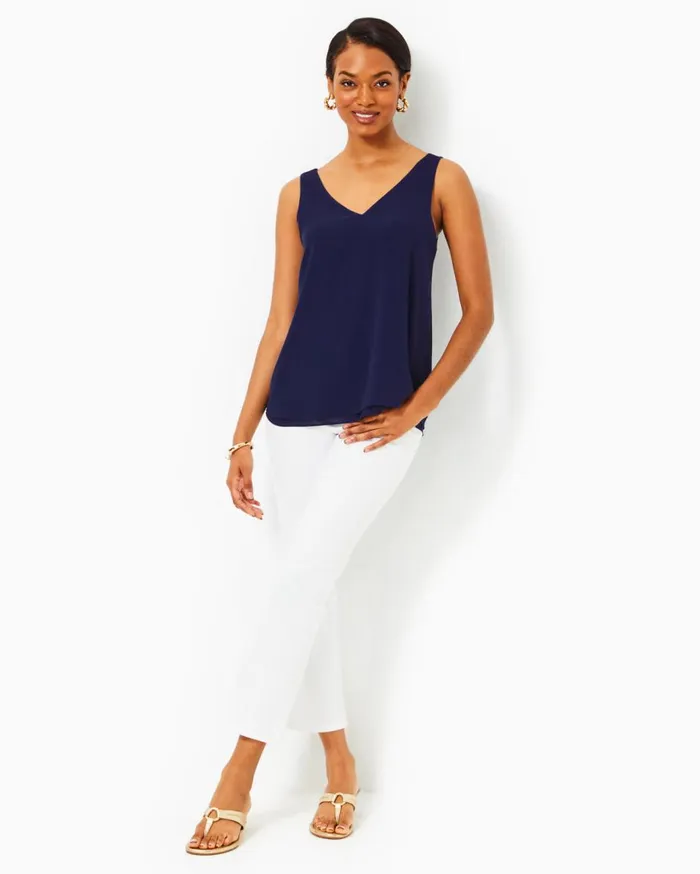 Women Lilly Pulitzer Tops Florin Straight Hem Top Resort White Women Lilly Pulitzer Tops Florin Straight Hem Top Resort White
