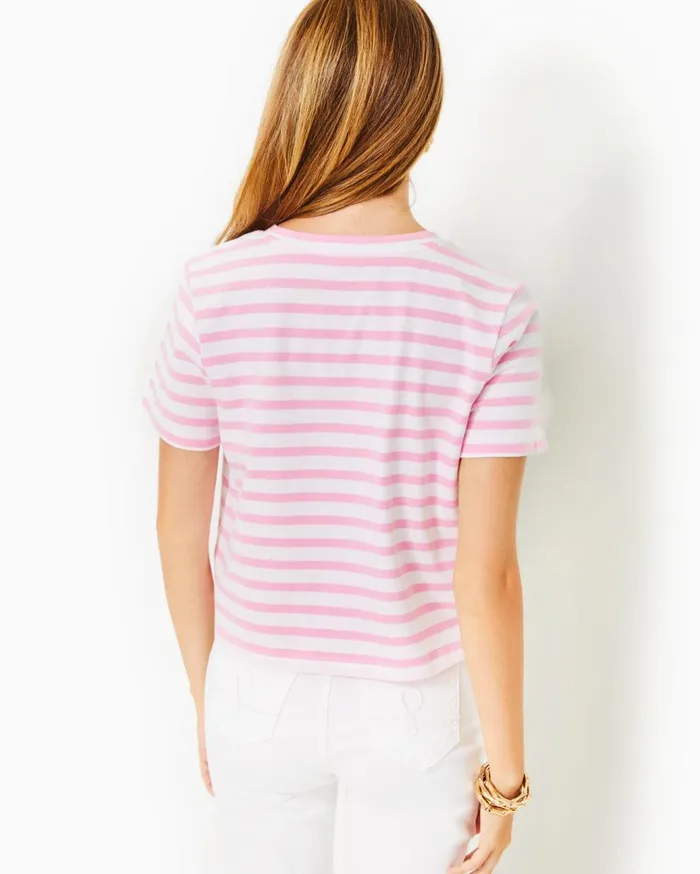 Women Lilly Pulitzer Tops Keenan Cropped Cotton Top Conch Shell Pink Striped Lilly Pulitzer Embellished Top Women Lilly Pulitzer Tops Keenan Cropped Cotton Top Conch Shell Pink Striped Lilly Pulitzer Embellished Top