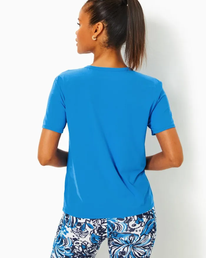 Women Lilly Pulitzer Tops UPF 50 Luxletic Rally Active Tee Morelle Blue Women Lilly Pulitzer Tops UPF 50 Luxletic Rally Active Tee Morelle Blue