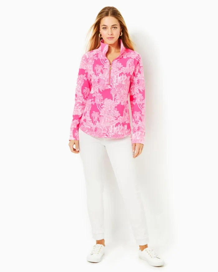 Women Lilly Pulitzer Tops UPF 50 Skipper Popover Bayside Blue Lilly Loves Texas Women Lilly Pulitzer Tops UPF 50 Skipper Popover Bayside Blue Lilly Loves Texas