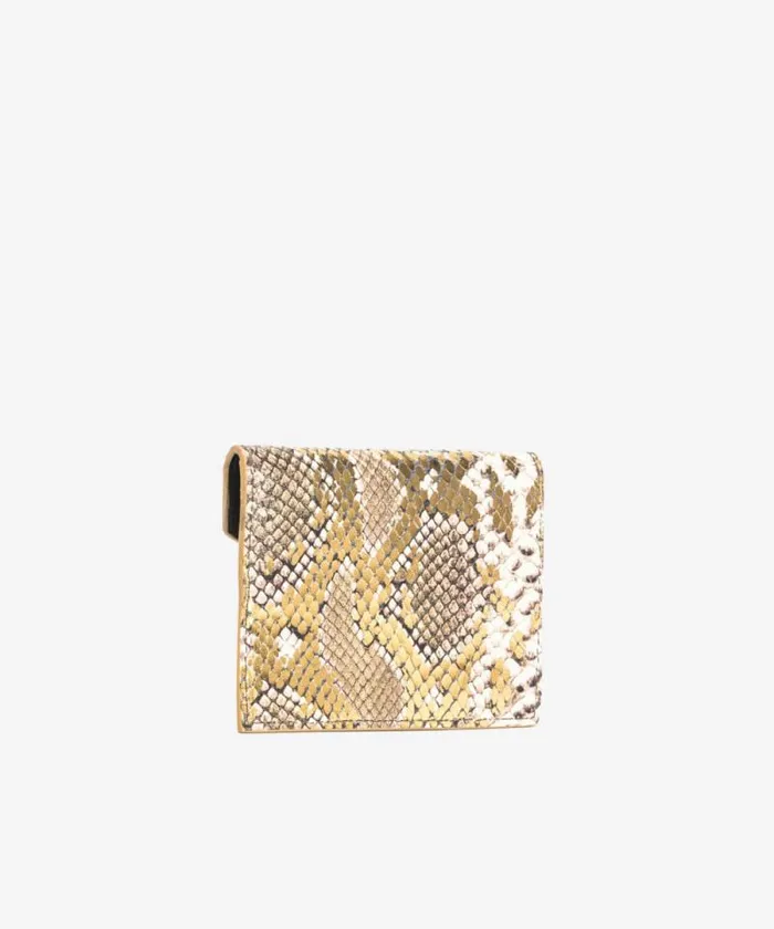 Women Limited Edition Pinko PINKO Galleria Flat Card Holder In Laminated Reptile Skin Goldgreygold Women Limited Edition Pinko PINKO Galleria Flat Card Holder In Laminated Reptile Skin Goldgreygold