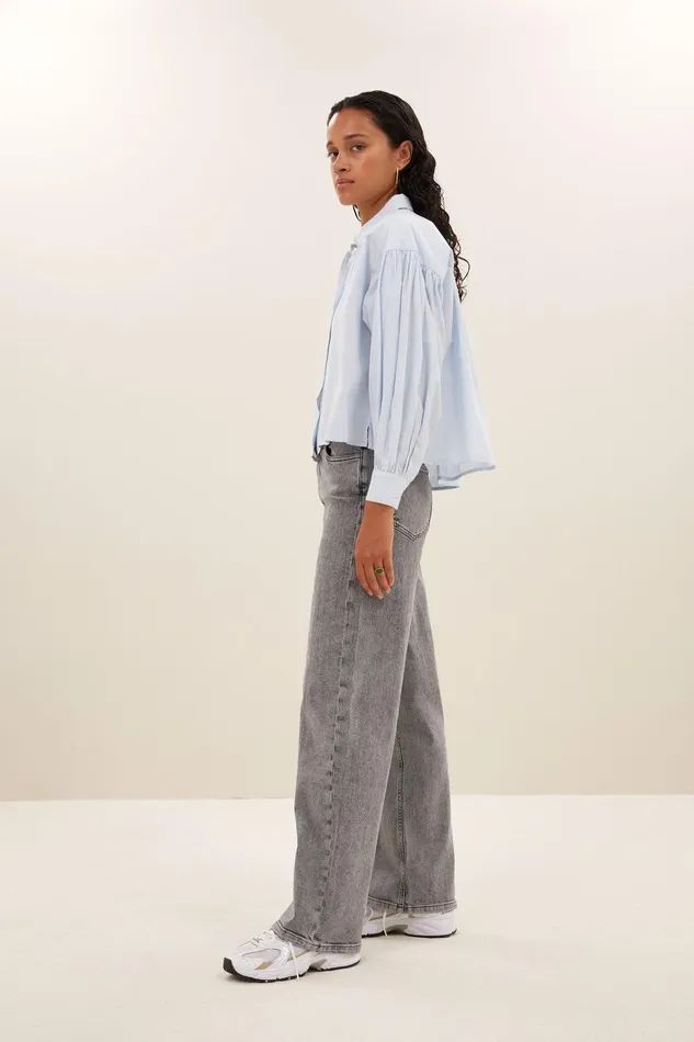 Women Lina Pant Grey Denim Bybar Trousers Women Lina Pant Grey Denim Bybar Trousers
