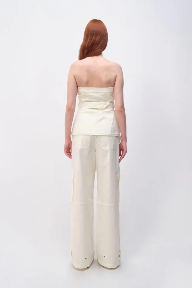 Women Lionelle Pant Natural White Jonathan Simkhai Pants and Bottoms