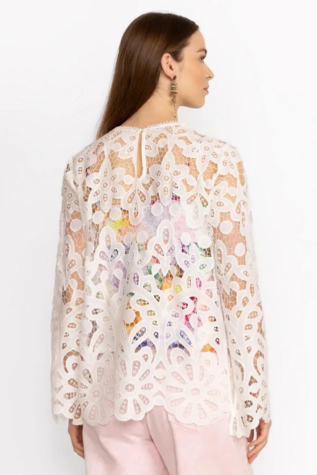 Women LISETTA LACE BLOUSE White Johnny Was Tops Women LISETTA LACE BLOUSE White Johnny Was Tops