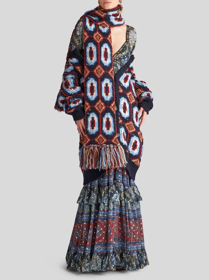 Women Long Printed Silk Dress Etro Dresses