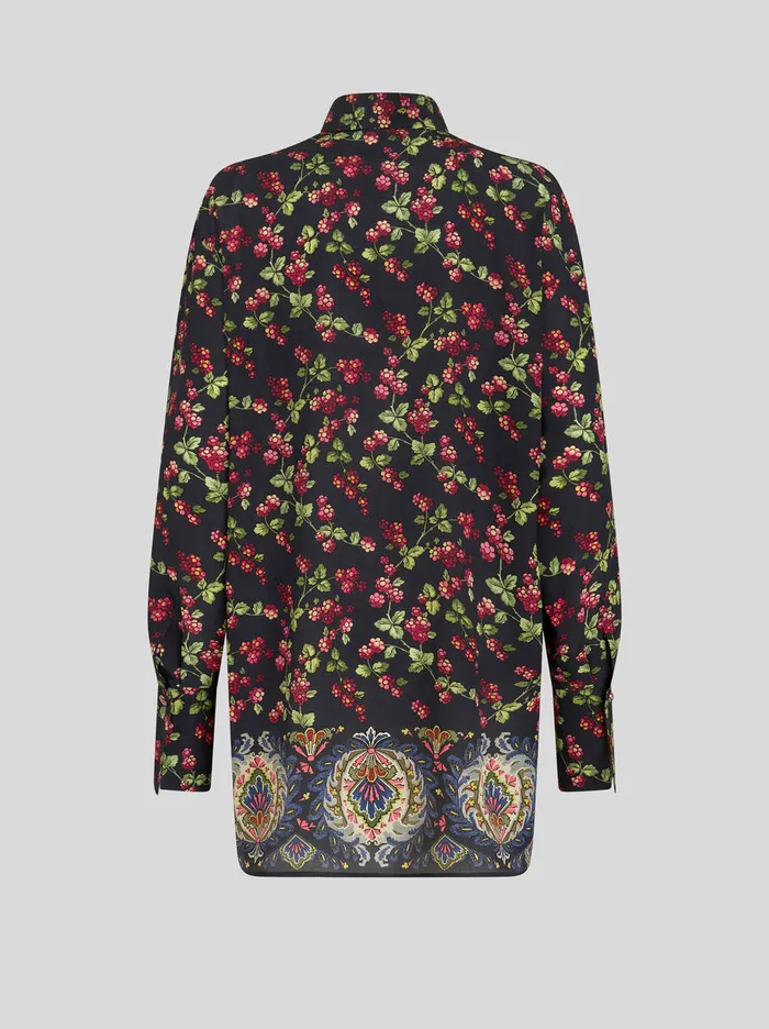 Women Long Printed Silk Shirt Etro Shirts And Blouses