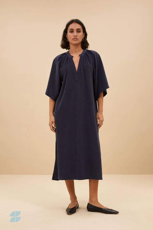 Women Louisa Slub Dress Midnight Bybar Dresses