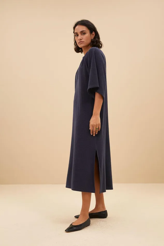 Women Louisa Slub Dress Midnight Bybar Dresses Women Louisa Slub Dress Midnight Bybar Dresses