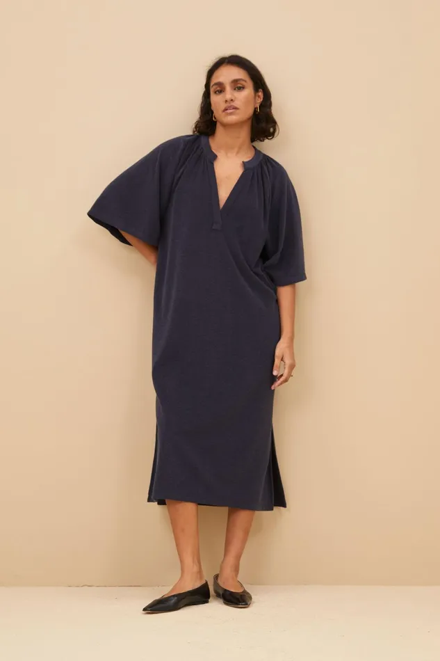 Women Louisa Slub Dress Midnight Bybar Dresses Women Louisa Slub Dress Midnight Bybar Dresses