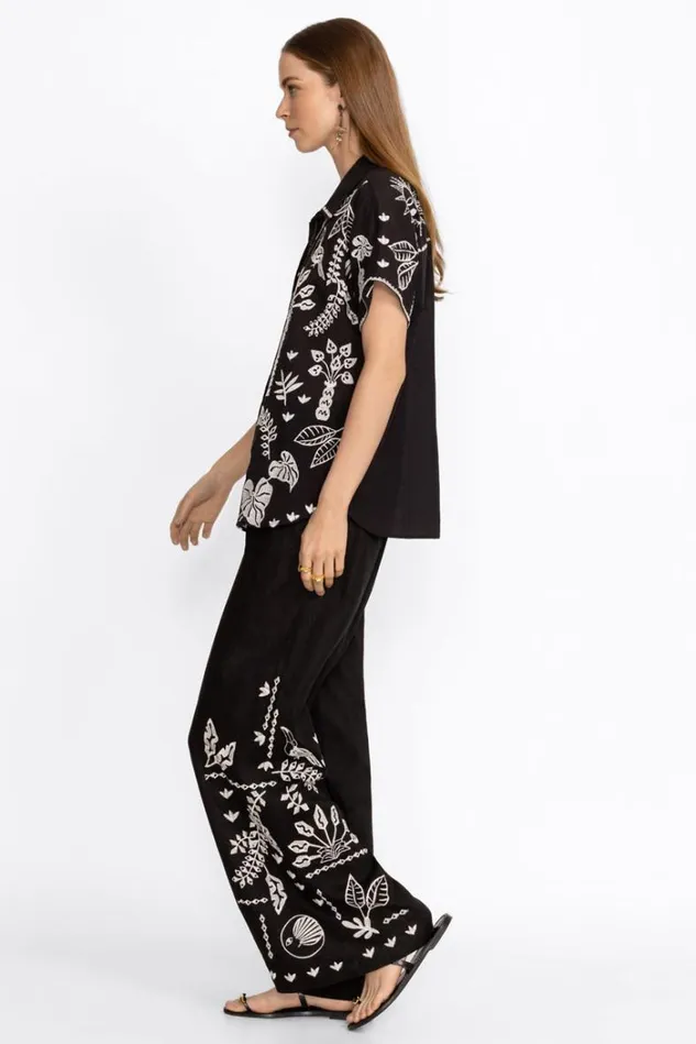 Women LUCIANA WIDE LEG SEAMED PANT Black Johnny Was Bottoms Women LUCIANA WIDE LEG SEAMED PANT Black Johnny Was Bottoms
