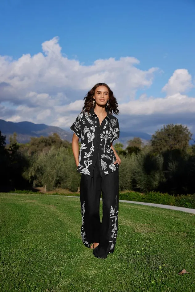 Women LUCIANA WIDE LEG SEAMED PANT Black Johnny Was Bottoms Women LUCIANA WIDE LEG SEAMED PANT Black Johnny Was Bottoms