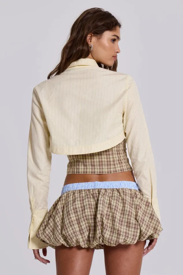 Women Lulu Shrug Stripe Shirt Jaded London Crop Tops