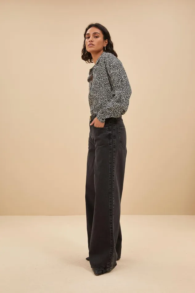Women Lykke Calm Flower Blouse Calm Flower Print Bybar Blouses Women Lykke Calm Flower Blouse Calm Flower Print Bybar Blouses