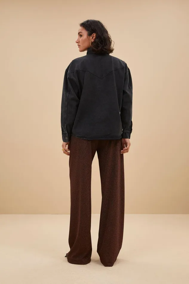 Women Mae Twill Blouse Jet Black Bybar Blouses