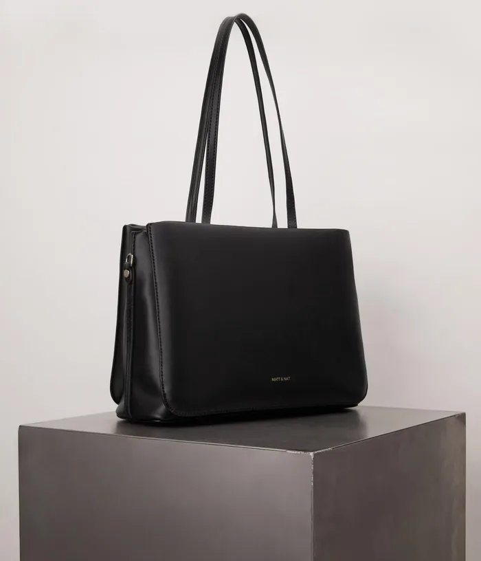 Women Maia Vegan Satchel 8211 Appleskin Black Matt and Nat Satchels