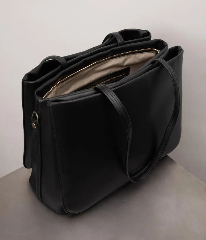 Women Maia Vegan Satchel 8211 Appleskin Black Matt and Nat Satchels