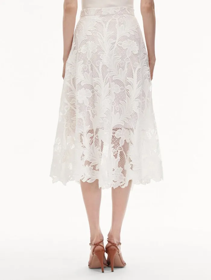 Women Marbled Carnation Guipure Skirt White Oscar De La Renta Pants and Skirts Women Marbled Carnation Guipure Skirt White Oscar De La Renta Pants and Skirts