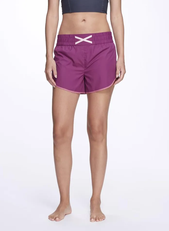Women Marchesa Bottoms Pink Purple Athletic Shorts With Criss Cross Detail Raspberry Women Marchesa Bottoms Pink Purple Athletic Shorts With Criss Cross Detail Raspberry