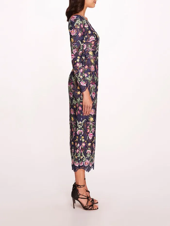 Women Marchesa Dresses Alexis Midi Dress Navy Women Marchesa Dresses Alexis Midi Dress Navy