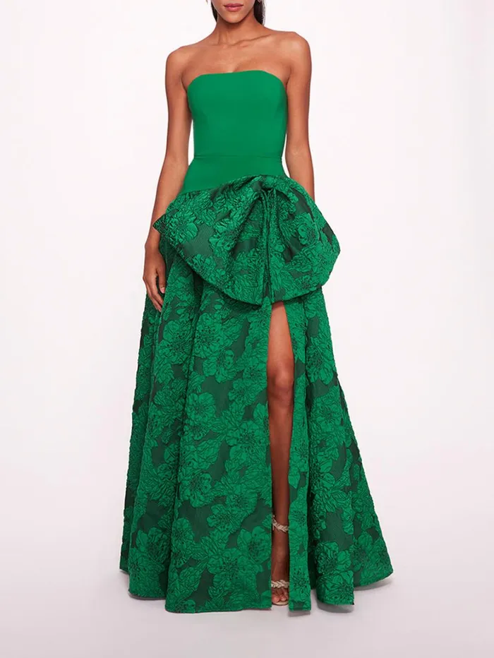 Women Marchesa Dresses Calathea Gown Emerald