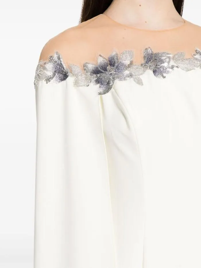 Women Marchesa Dresses Embroidered Illusion Gown Ivory Women Marchesa Dresses Embroidered Illusion Gown Ivory