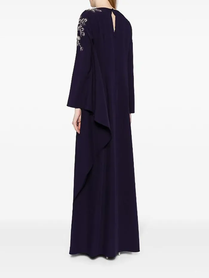 Women Marchesa Dresses Floral Embroidered Kaftan Navy Women Marchesa Dresses Floral Embroidered Kaftan Navy
