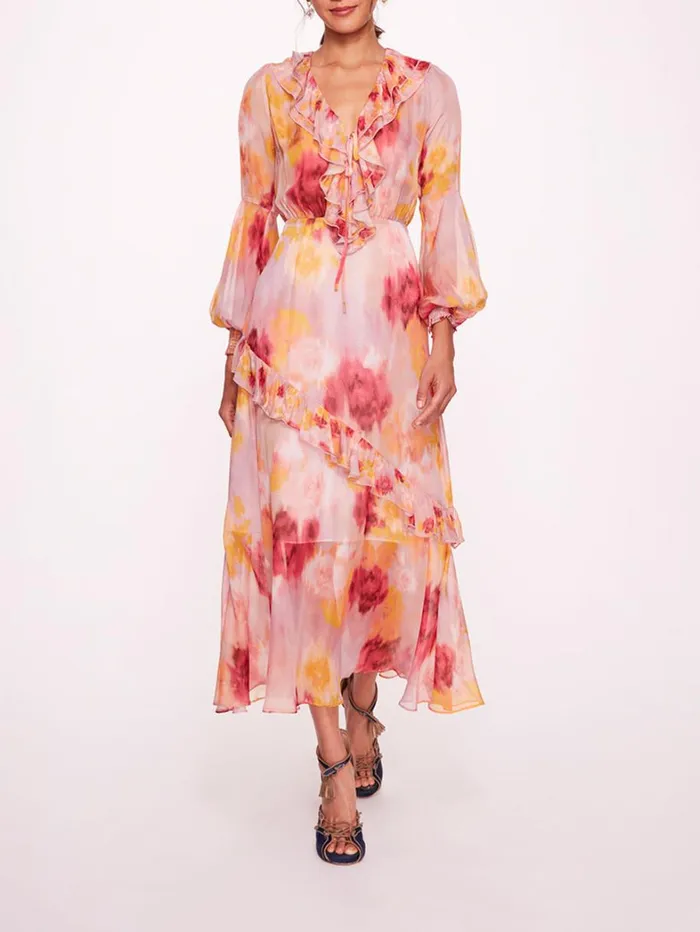 Women Marchesa Dresses Varda Pink Multi