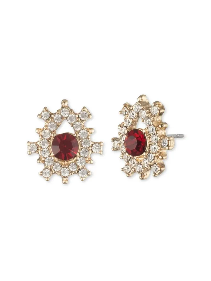 Women Marchesa Jewelry Poised Button Earring Red