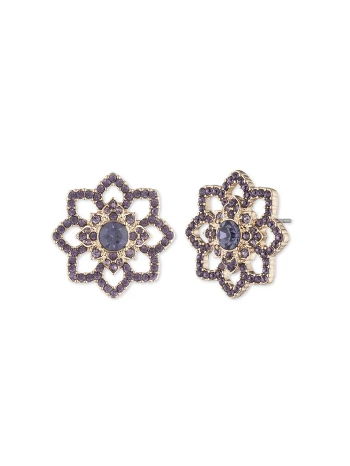 Women Marchesa Jewelry Tanzanite Lace Floral Button Tanzanite