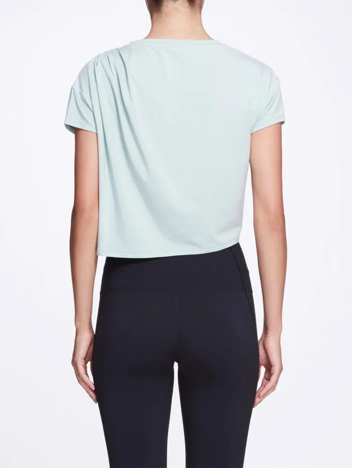 Women Marchesa Marchesa Active Mint Green Relaxed Crop Top With Short Sleeves Mint Women Marchesa Marchesa Active Mint Green Relaxed Crop Top With Short Sleeves Mint