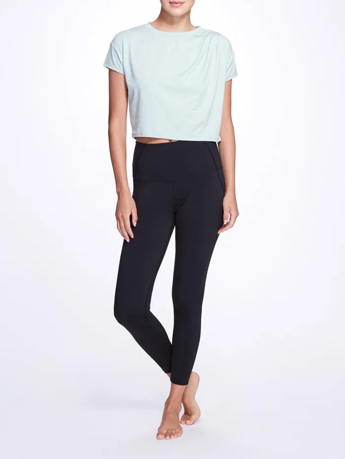 Women Marchesa Marchesa Active Mint Green Relaxed Crop Top With Short Sleeves Mint Women Marchesa Marchesa Active Mint Green Relaxed Crop Top With Short Sleeves Mint