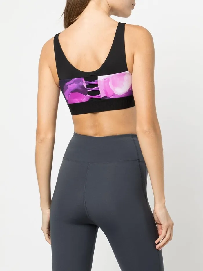 Women Marchesa Marchesa Active Pink Floral Print Sports Bra With Mesh Raspberry Multi Women Marchesa Marchesa Active Pink Floral Print Sports Bra With Mesh Raspberry Multi