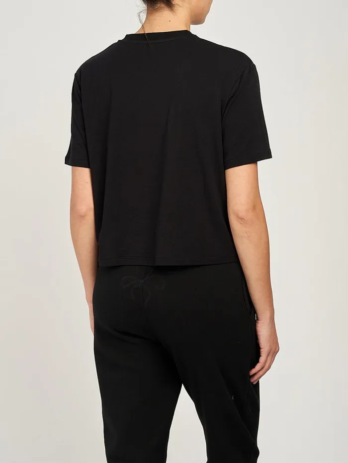 Women Marchesa Marchesa Active Womens Cropped Black Tee Shirt Black Women Marchesa Marchesa Active Womens Cropped Black Tee Shirt Black