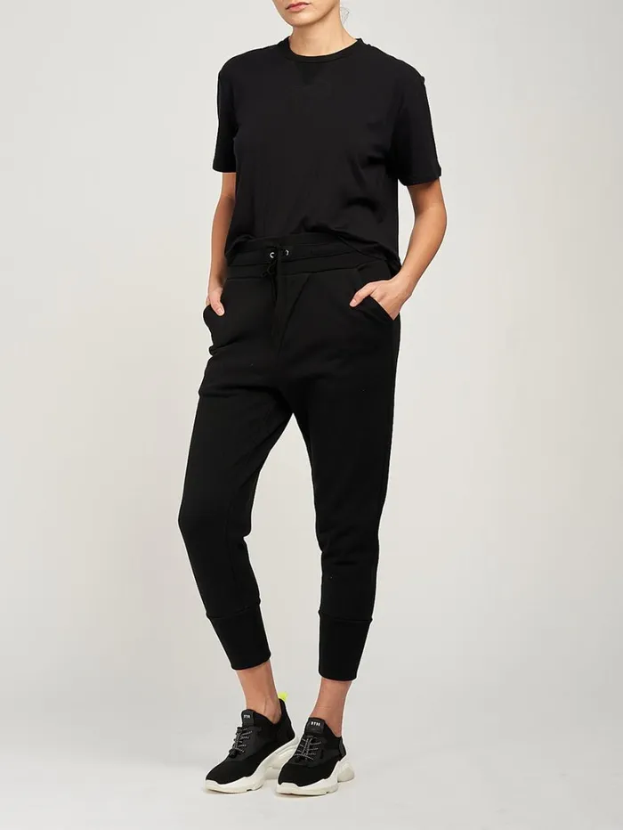 Women Marchesa Marchesa Active Womens Cropped Black Tee Shirt Black Women Marchesa Marchesa Active Womens Cropped Black Tee Shirt Black