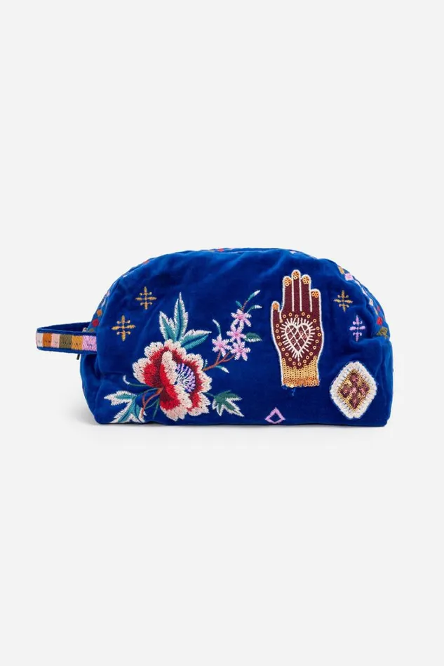 Women MARGO PATCHED MAKEUP BAG Admiral Blue Johnny Was Handbags Women MARGO PATCHED MAKEUP BAG Admiral Blue Johnny Was Handbags