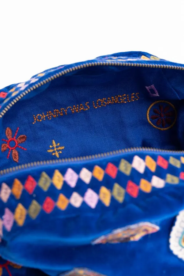 Women MARGO PATCHED MAKEUP BAG Admiral Blue Johnny Was Handbags Women MARGO PATCHED MAKEUP BAG Admiral Blue Johnny Was Handbags