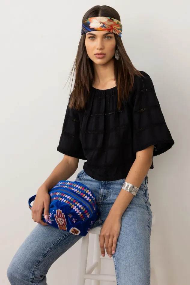 Women MARGO PATCHED MAKEUP BAG Admiral Blue Johnny Was Handbags Women MARGO PATCHED MAKEUP BAG Admiral Blue Johnny Was Handbags