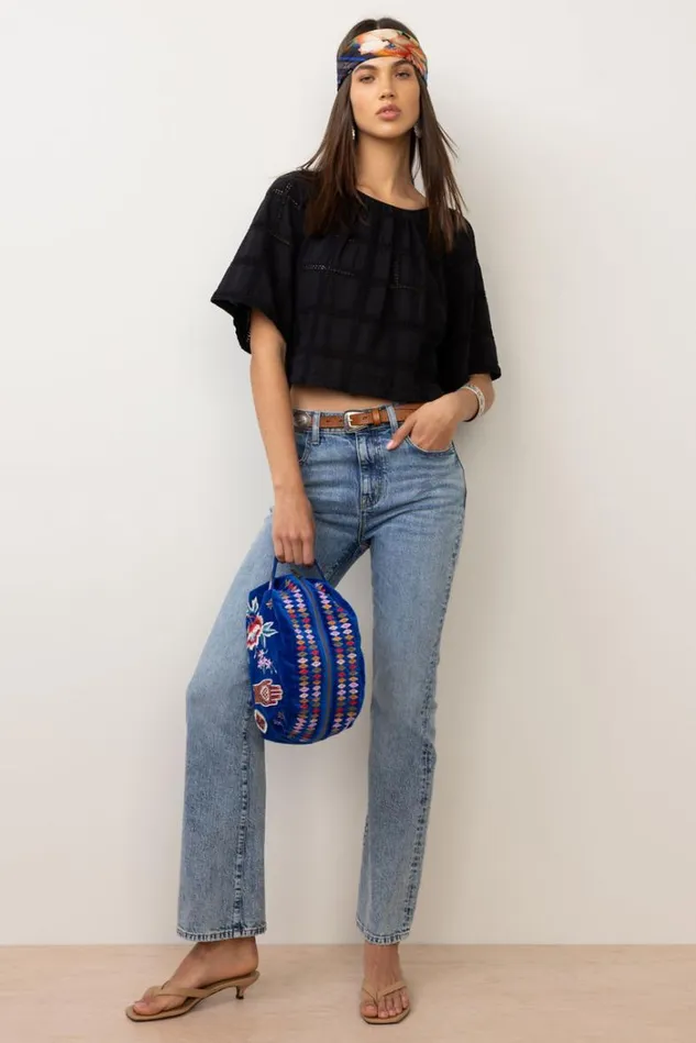 Women MARGO PATCHED MAKEUP BAG Admiral Blue Johnny Was Handbags Women MARGO PATCHED MAKEUP BAG Admiral Blue Johnny Was Handbags