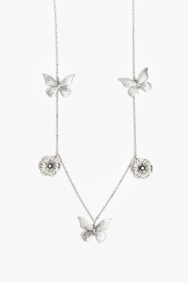 Women MARIPOSA GARDEN NECKLACE Silver Johnny Was Jewelry