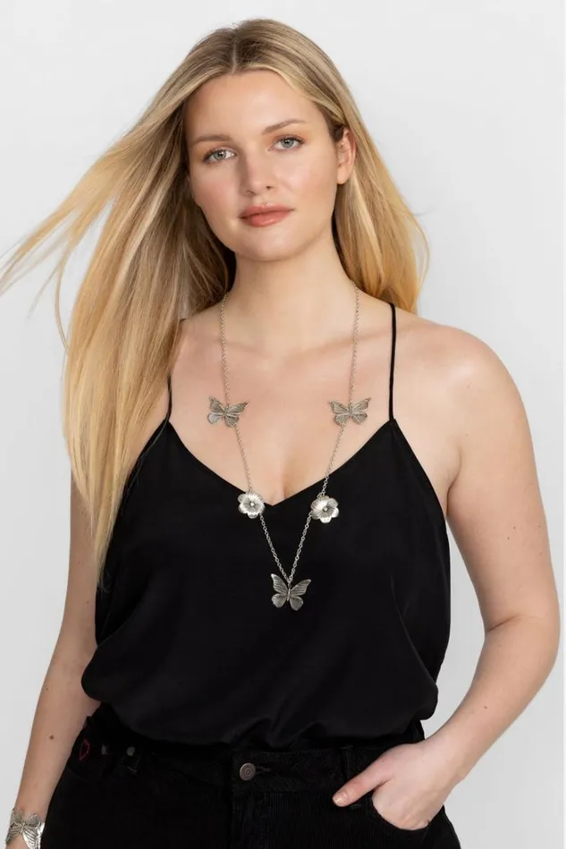 Women MARIPOSA GARDEN NECKLACE Silver Johnny Was Jewelry Women MARIPOSA GARDEN NECKLACE Silver Johnny Was Jewelry