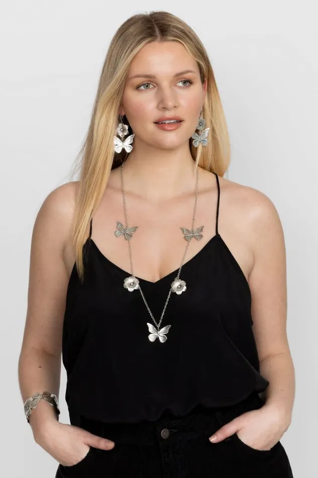 Women MARIPOSA GARDEN NECKLACE Silver Johnny Was Jewelry Women MARIPOSA GARDEN NECKLACE Silver Johnny Was Jewelry