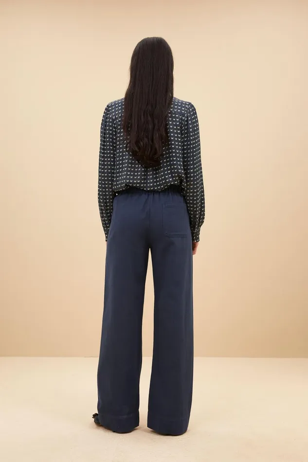 Women Mees Twill Pants Midnight Navy Bybar Trousers