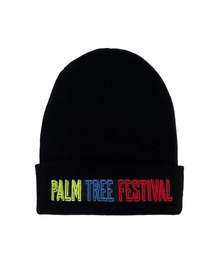 WomenMen Beanies Aviator Nation Palm Tree Festival Aspen 2023 Beanie 8211 Black