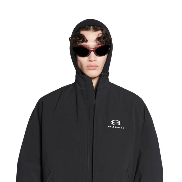 WomenMen Coats and Jackets Balenciaga Unity Sports Icon Cocoon Kick Windbreaker In Black