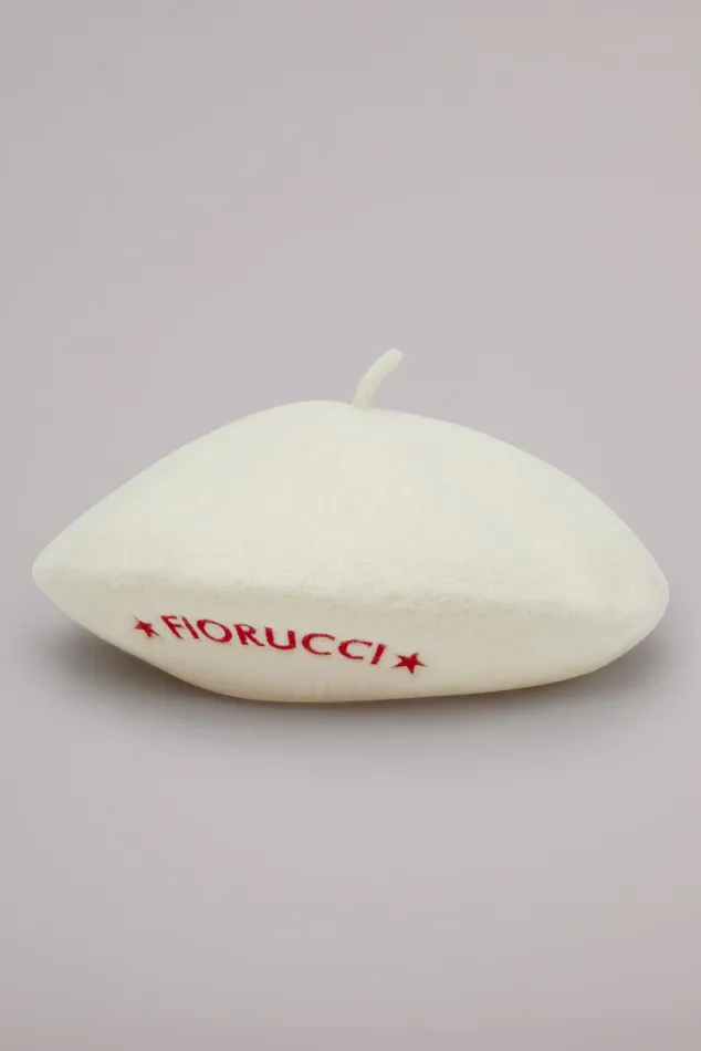 WomenMen Fiorucci Hats Star Logo Beret Cream
