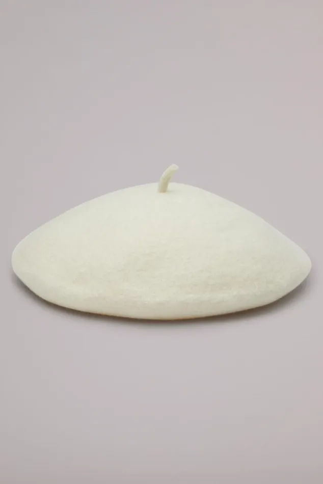WomenMen Fiorucci Hats Star Logo Beret Cream WomenMen Fiorucci Hats Star Logo Beret Cream