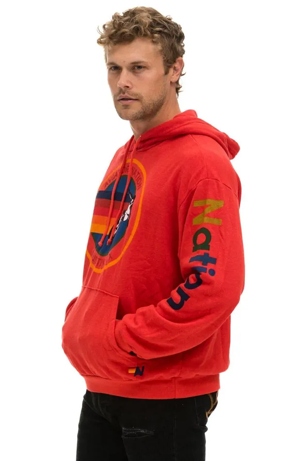 WomenMen Hoodies Aviator Nation Austin Relaxed Pullover Hoodie 8211 Red