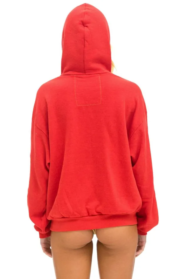 WomenMen Hoodies Aviator Nation Austin Relaxed Pullover Hoodie 8211 Red