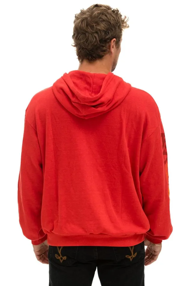 WomenMen Hoodies Aviator Nation Austin Relaxed Pullover Hoodie 8211 Red